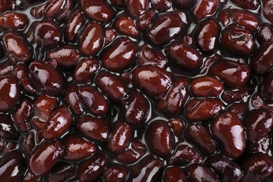 Photo of Canned kidney beans as background, top view