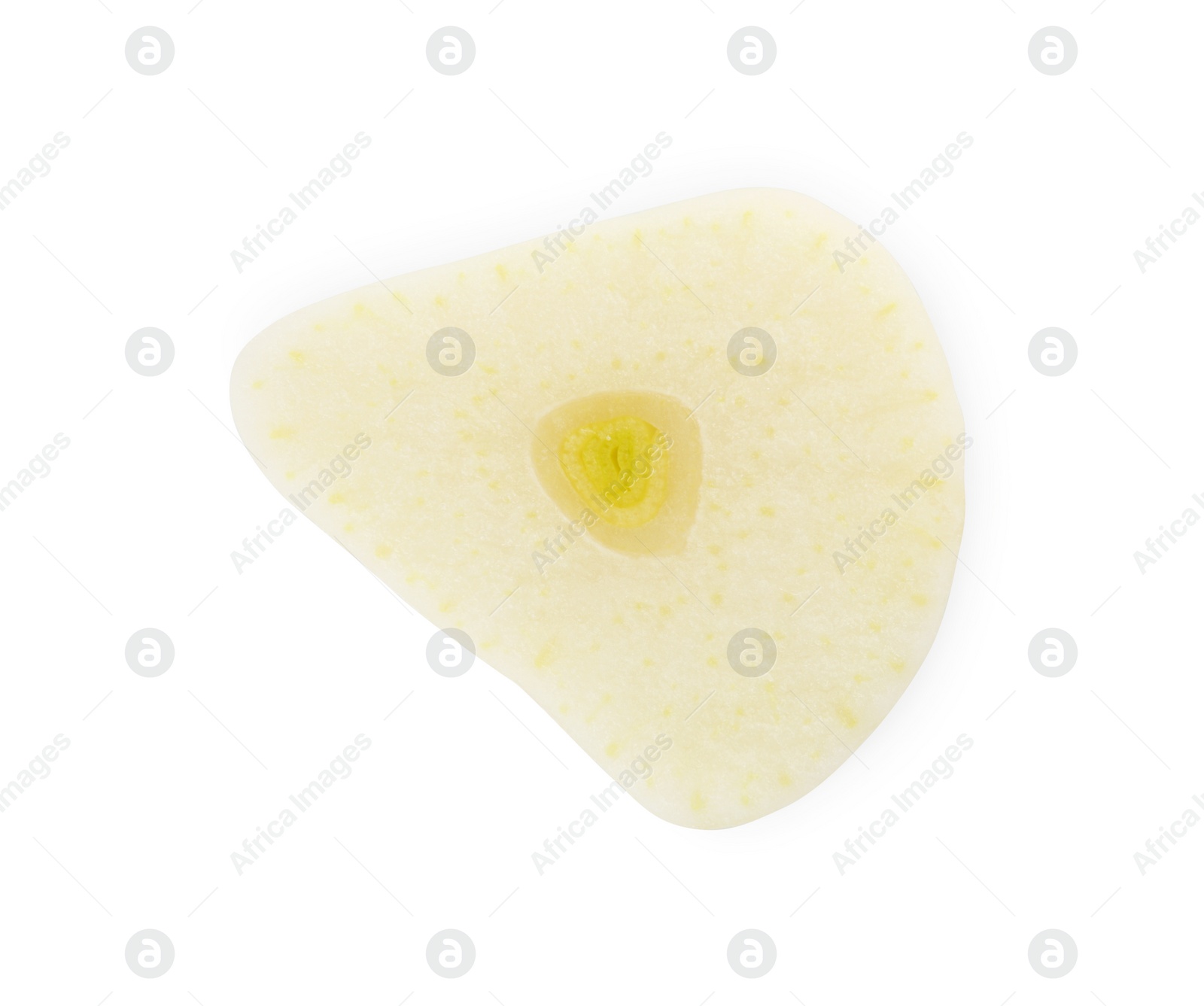 Photo of Piece of fresh garlic isolated on white, top view