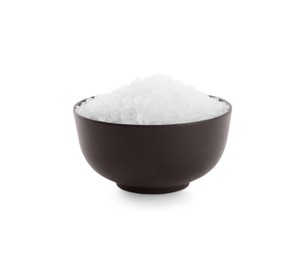 Photo of Natural salt in bowl isolated on white