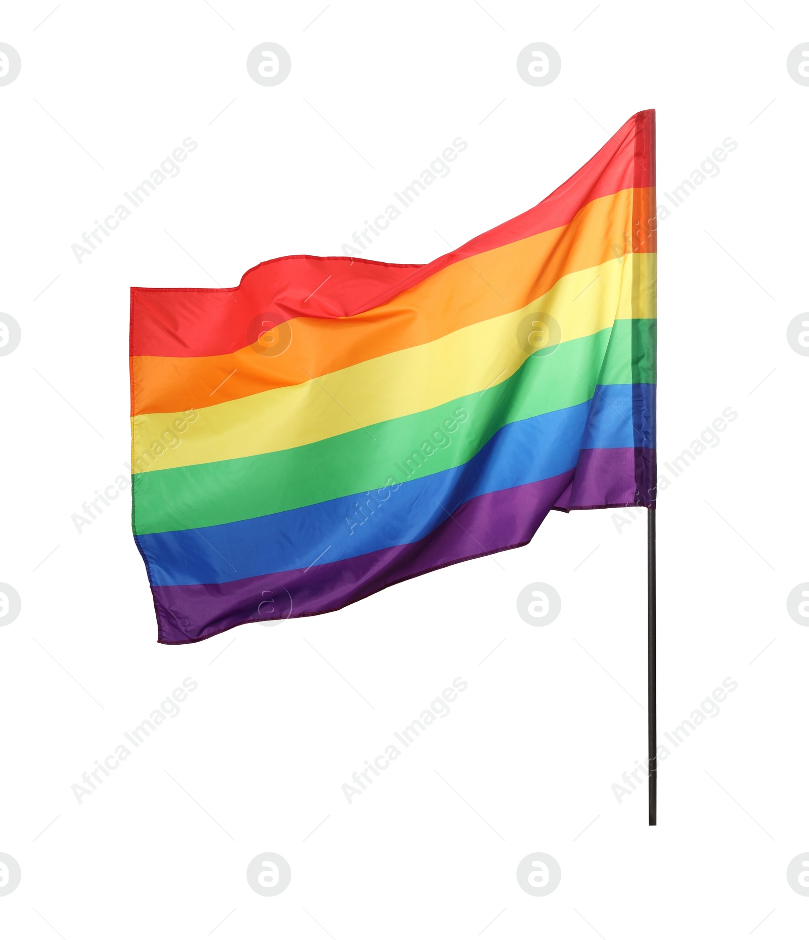 Photo of Bright rainbow LGBT flag isolated on white