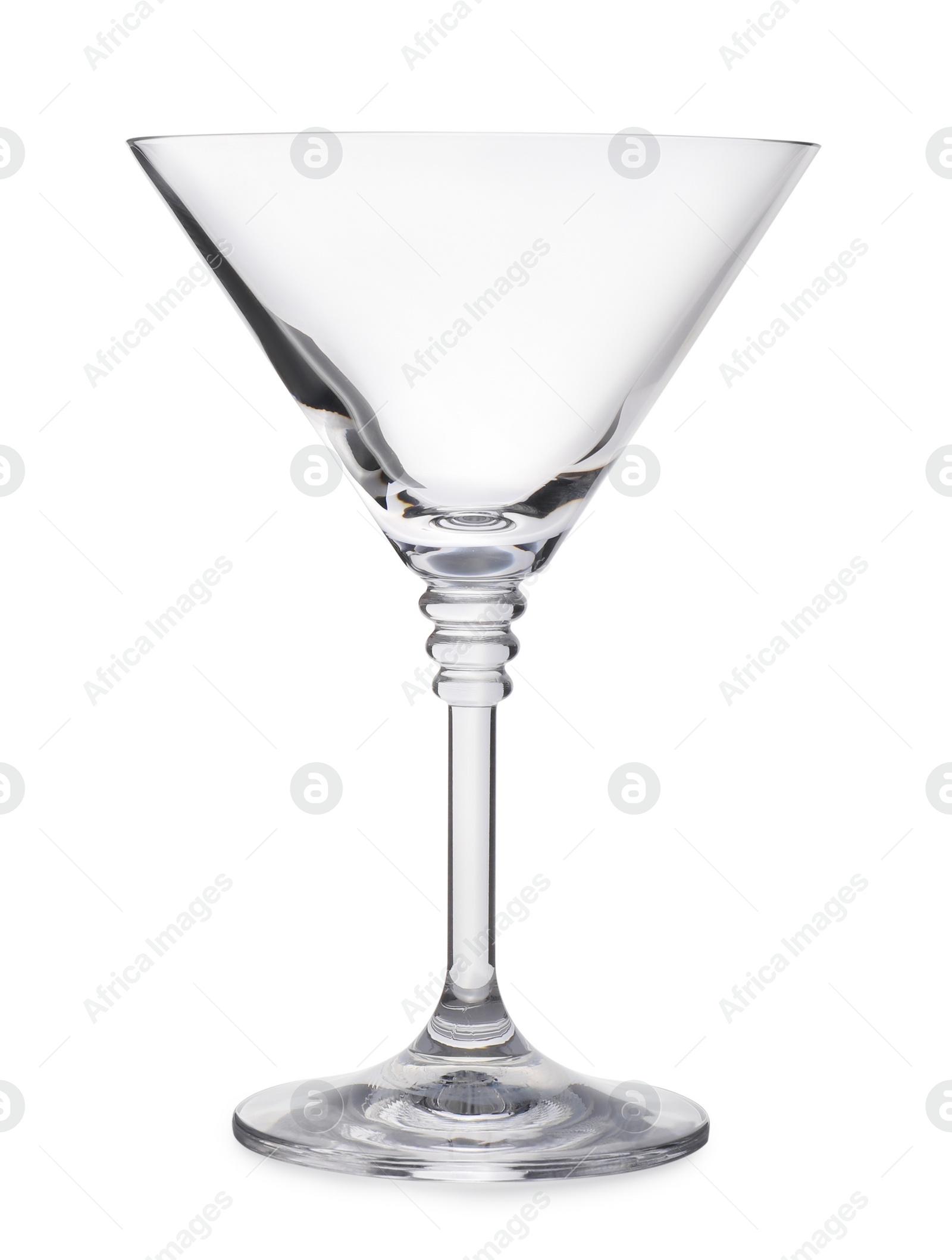 Photo of New empty martini glass isolated on white