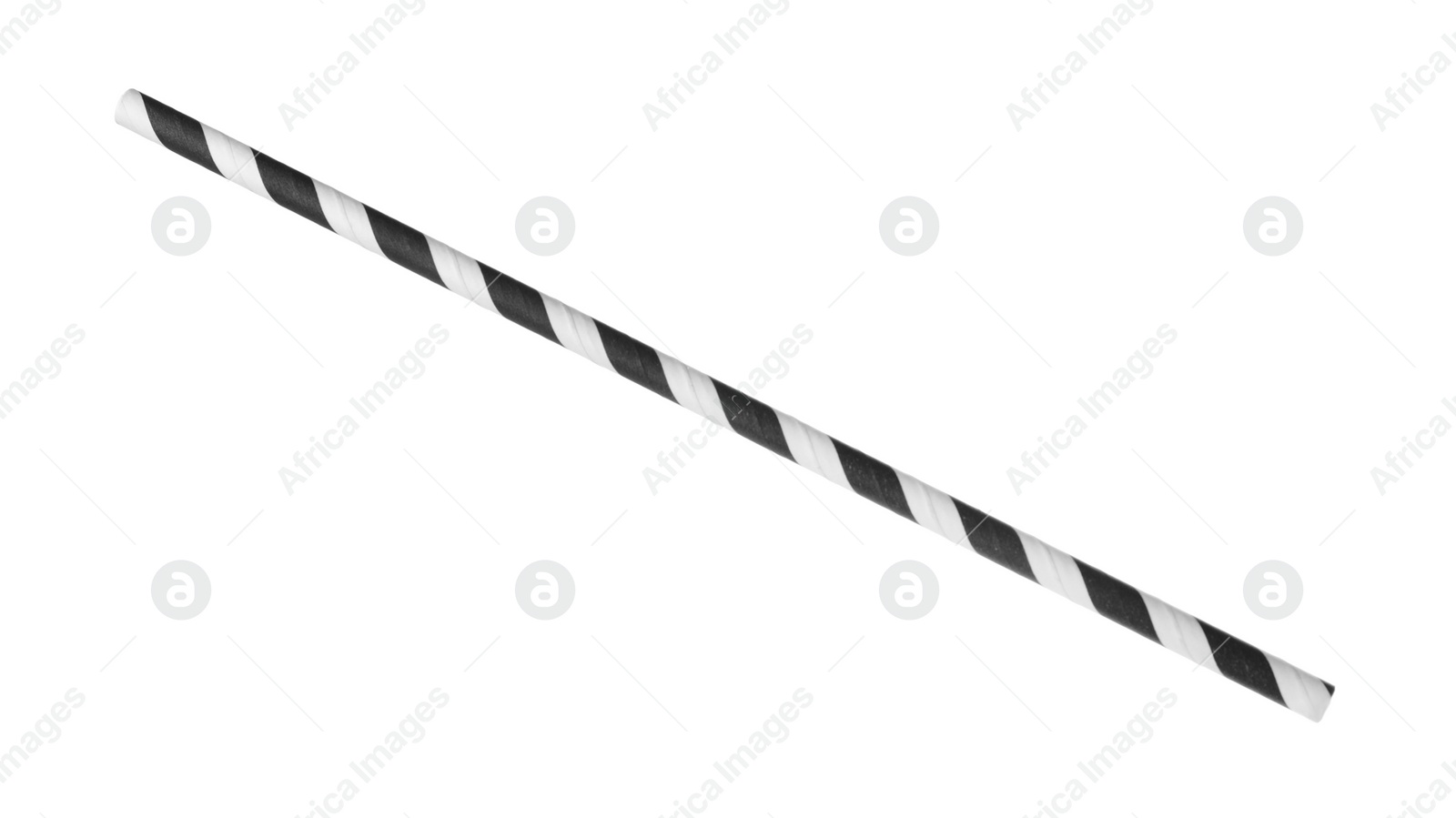 Photo of Striped paper cocktail tube isolated on white