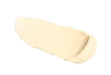 Photo of Tasty butter on white background, top view