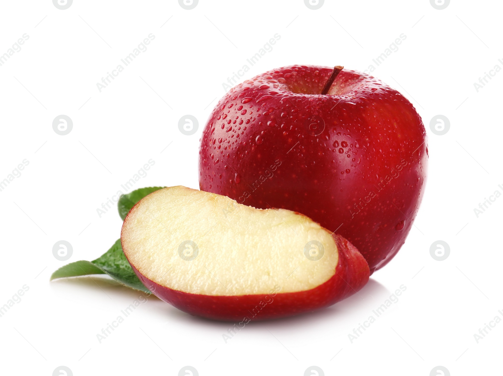 Photo of Fresh juicy red apples isolated on white