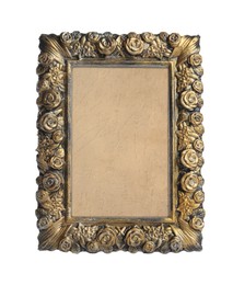 Beautiful empty vintage frame isolated on white