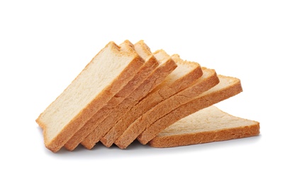 Sliced toast bread on white background