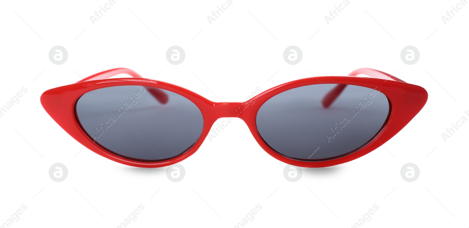 Photo of Stylish sunglasses isolated on white. Beach object