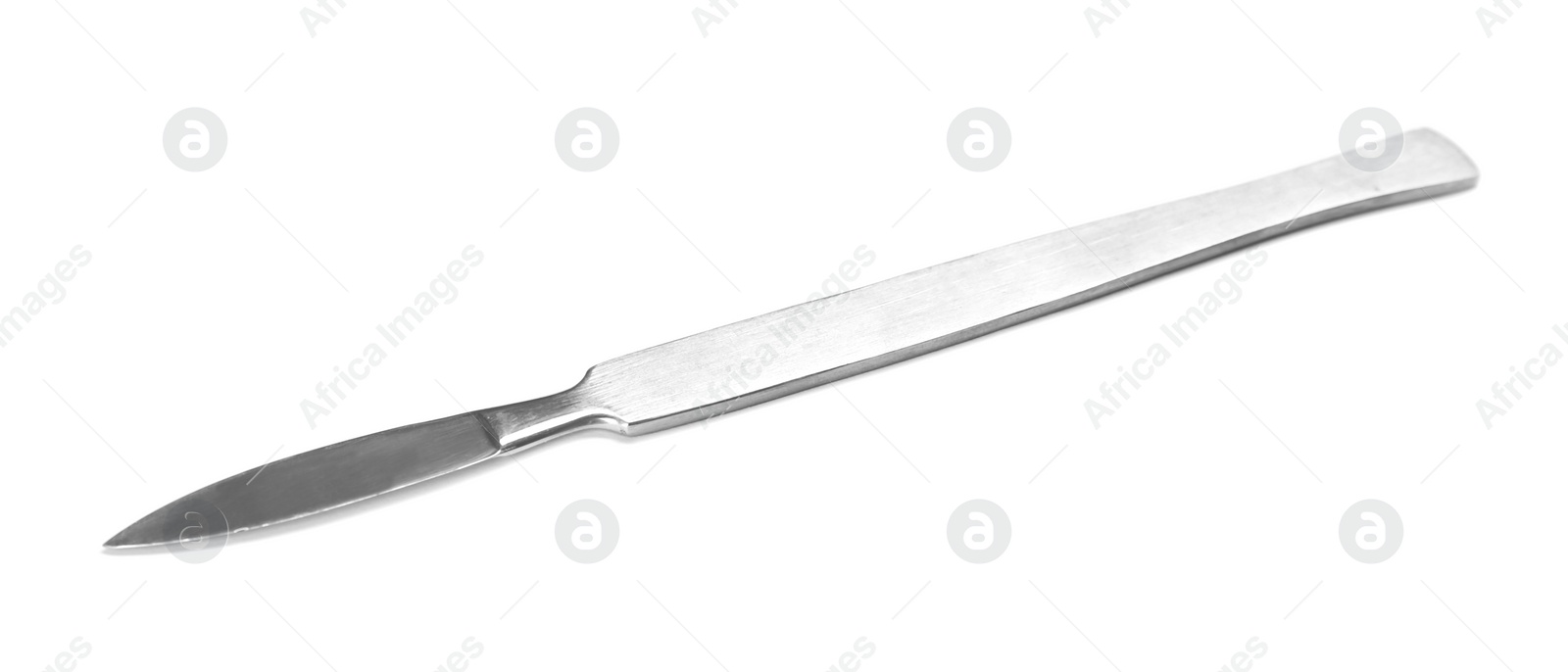 Photo of Surgical scalpel on white background. Medical tool