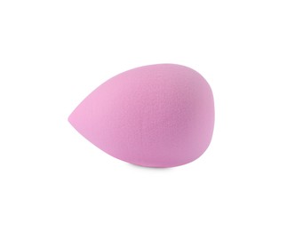 One pink makeup sponge isolated on white