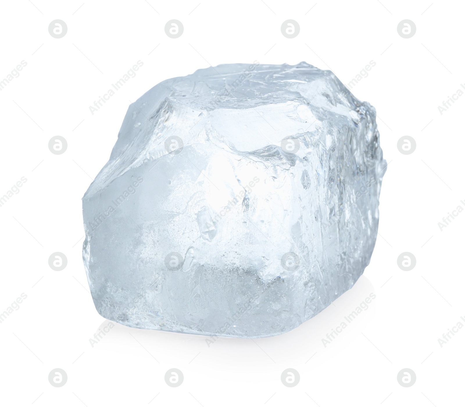 Photo of One piece of clear ice isolated on white