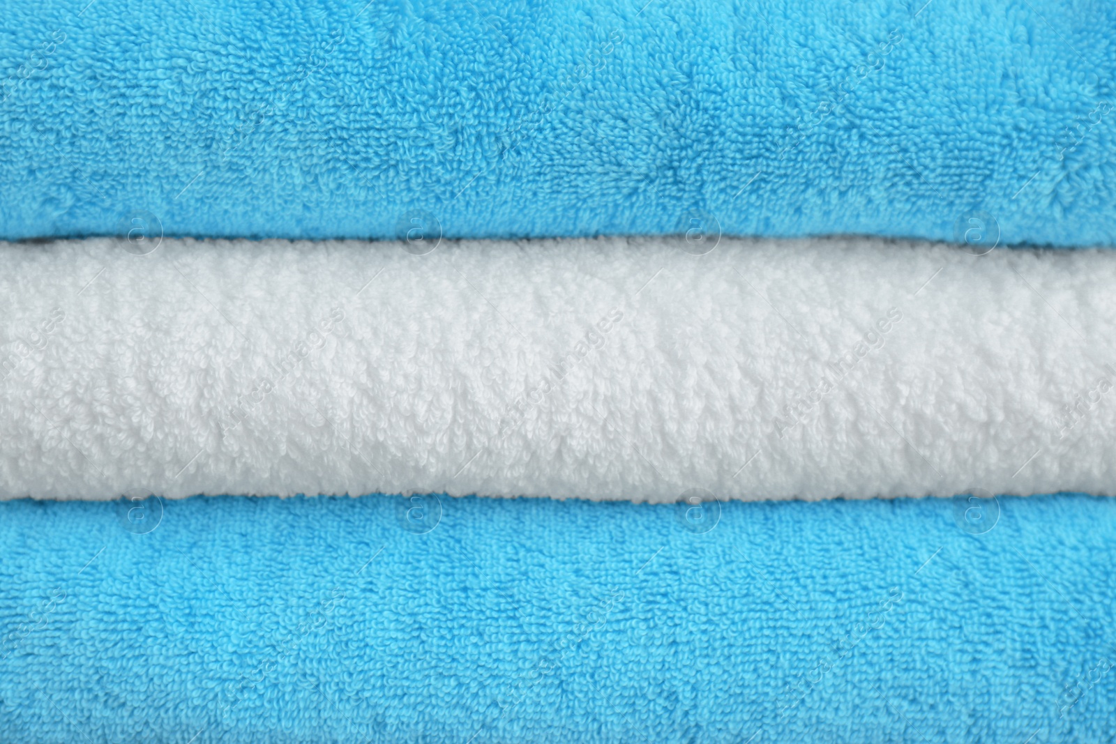 Photo of Soft bath towels, closeup