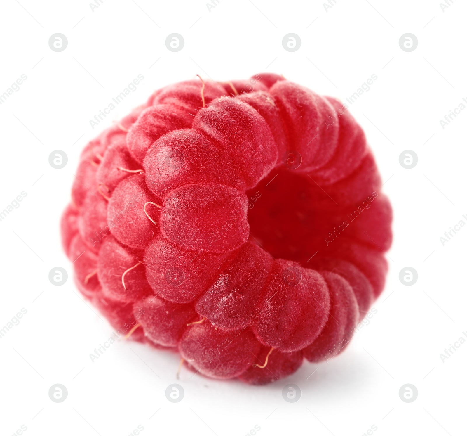 Photo of Delicious fresh ripe raspberry on white background