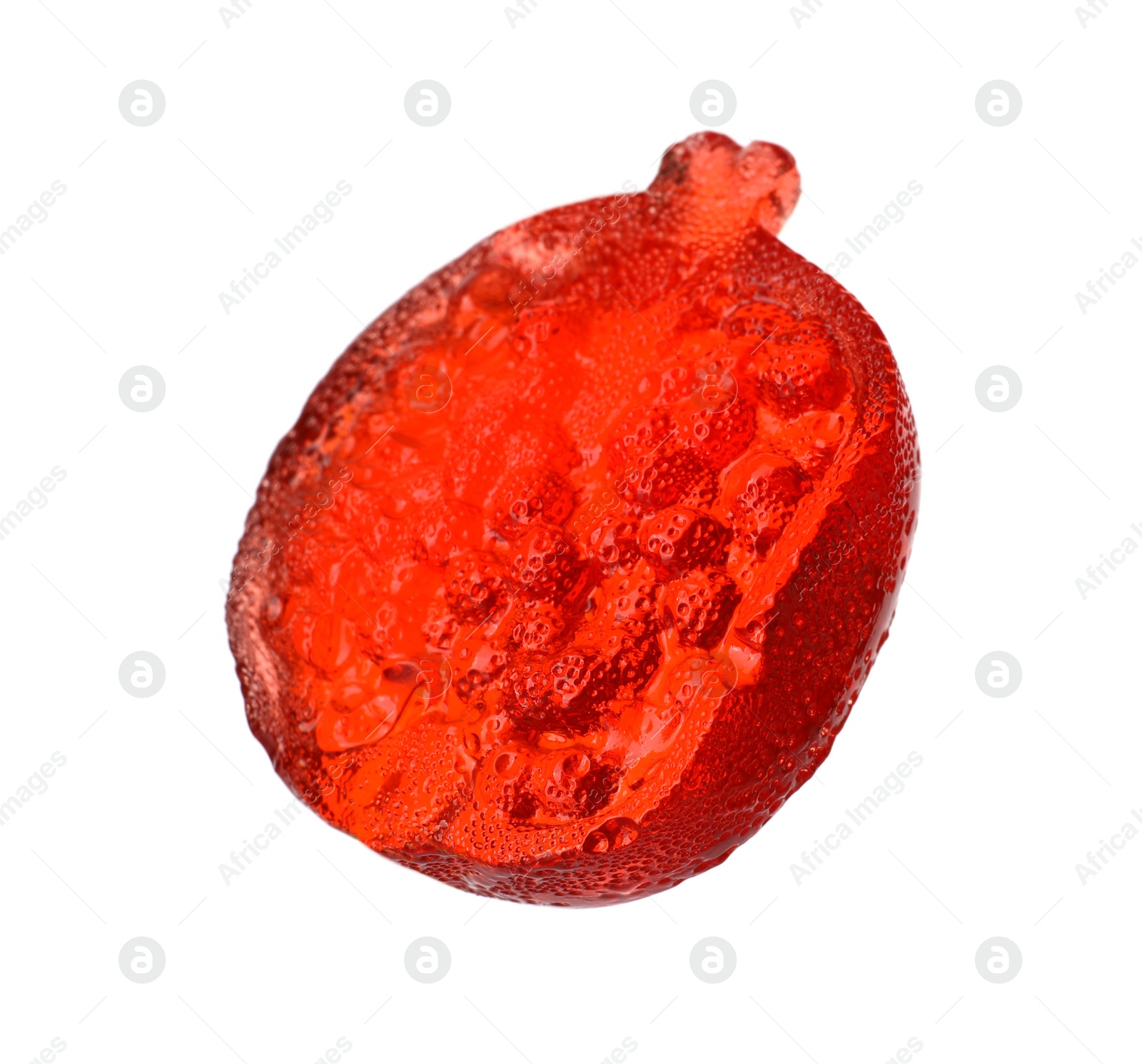 Photo of Delicious gummy pomegranate candy isolated on white