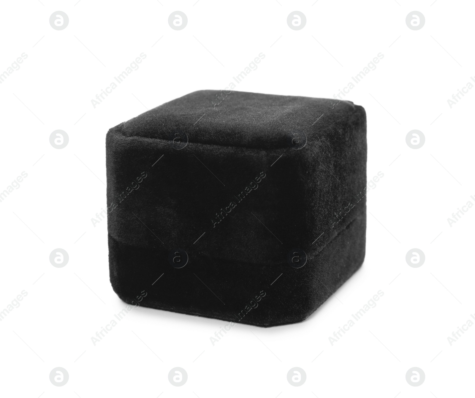 Photo of Closed black ring box isolated on white