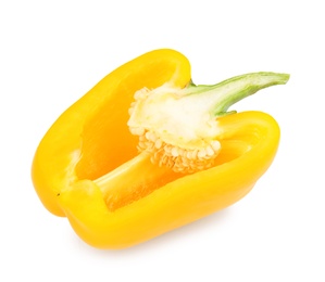 Half of yellow bell pepper isolated on white