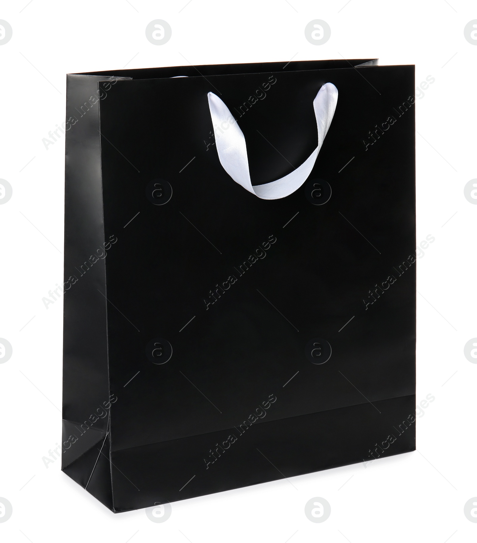 Photo of Paper shopping bag isolated on white. Mock up for design