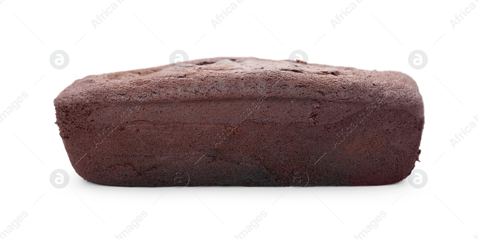 Photo of Delicious chocolate sponge cake isolated on white