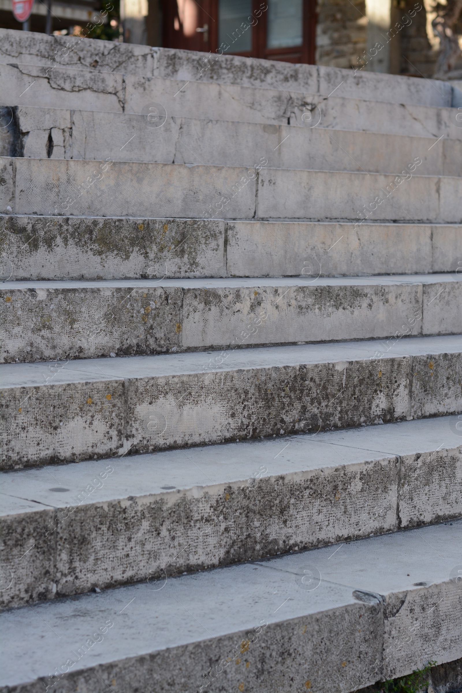 Photo of View of empty concrete stairs outdoors, closeup