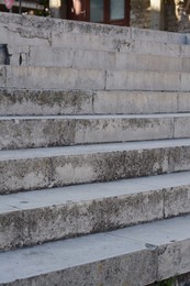 Photo of View of empty concrete stairs outdoors, closeup