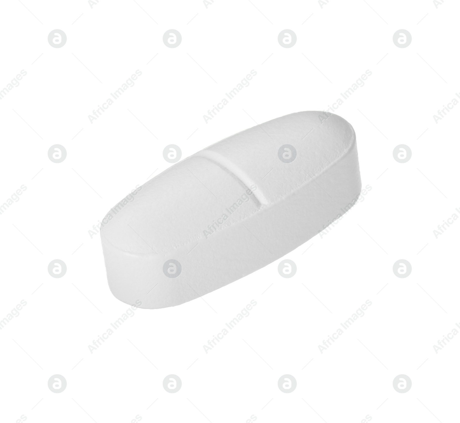 Photo of One vitamin pill isolated on white. Health supplement