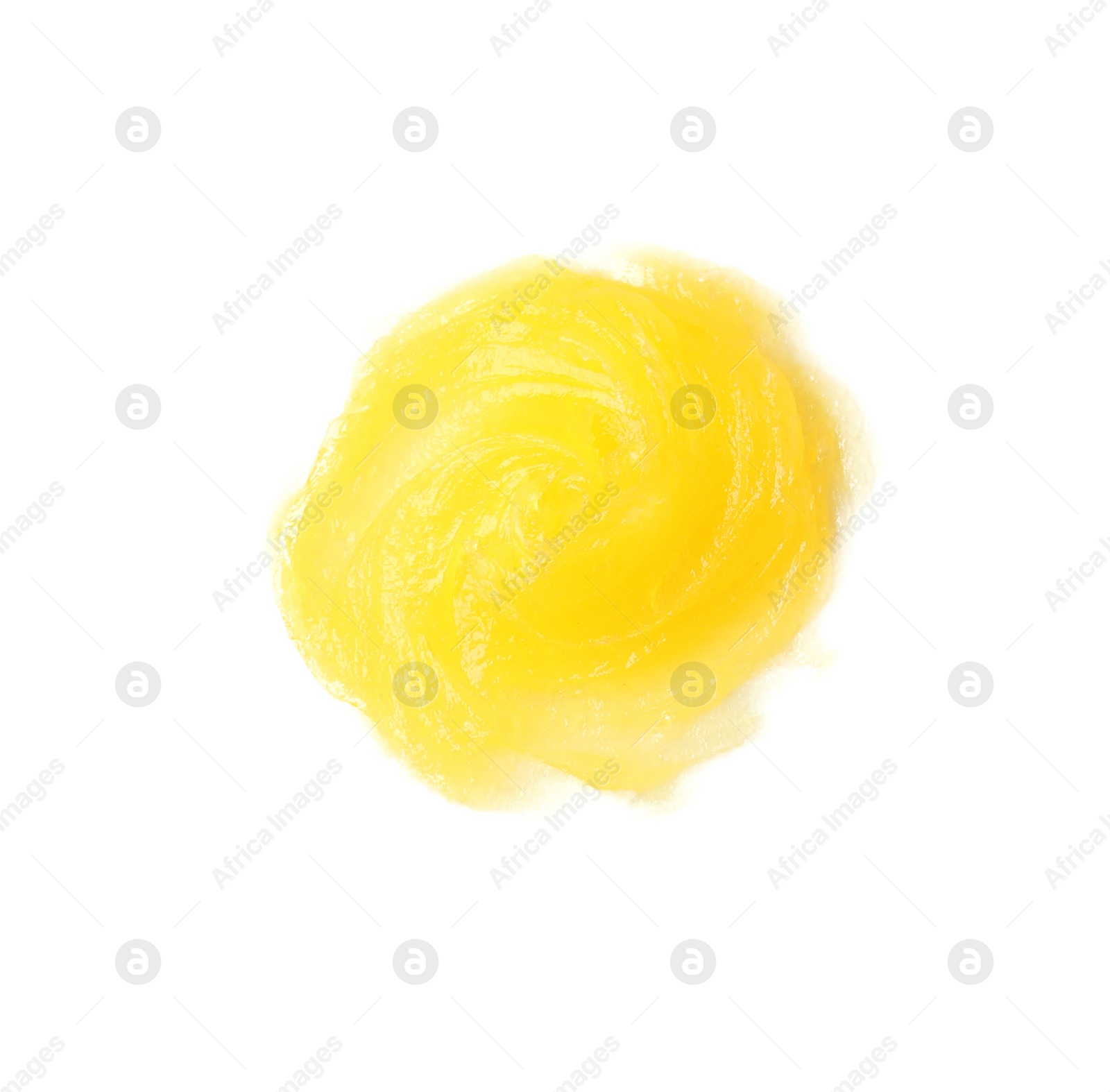 Photo of Sample of cosmetic petrolatum isolated on white, top view