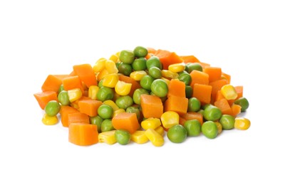 Photo of Mix of fresh vegetables on white background