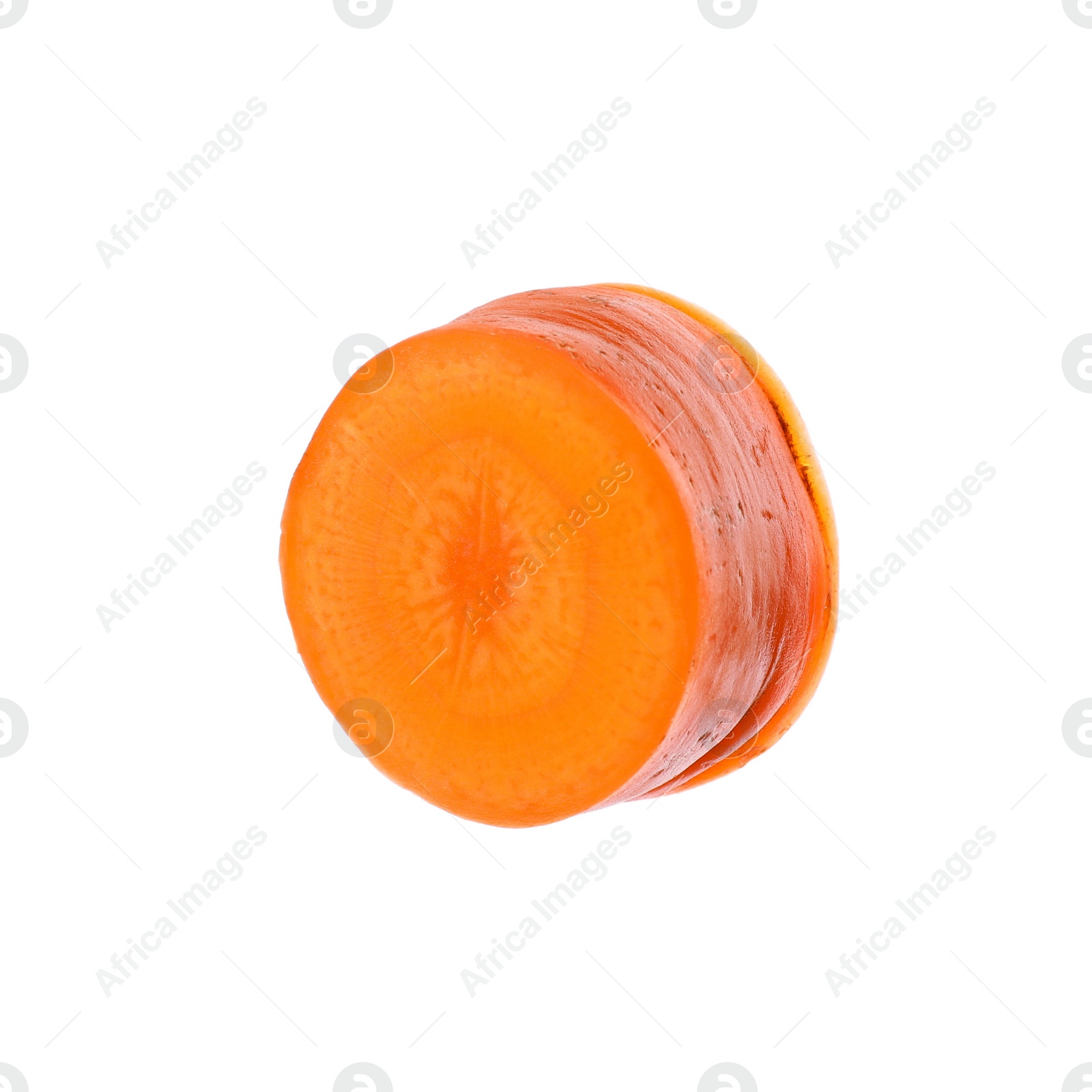 Piece of fresh ripe carrot isolated on white Photo of Piece of fresh ripe carrot isolated on white
