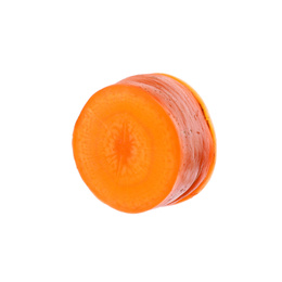 Photo of Piece of fresh ripe carrot isolated on white