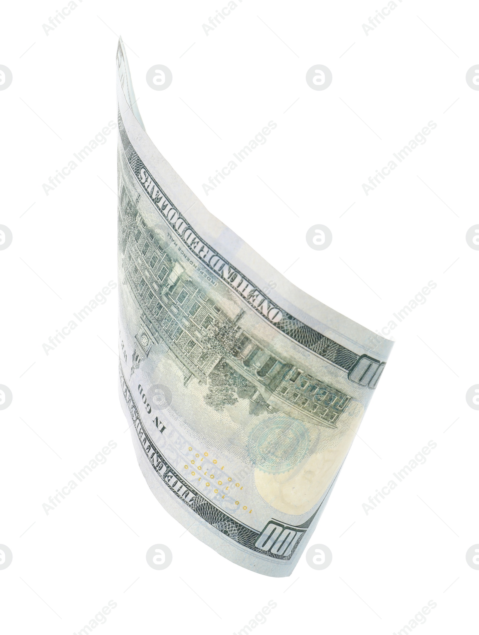 Photo of One dollar banknote on white background. National American currency