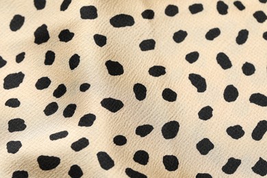 Photo of Texture of polka dot fabric as background, top view