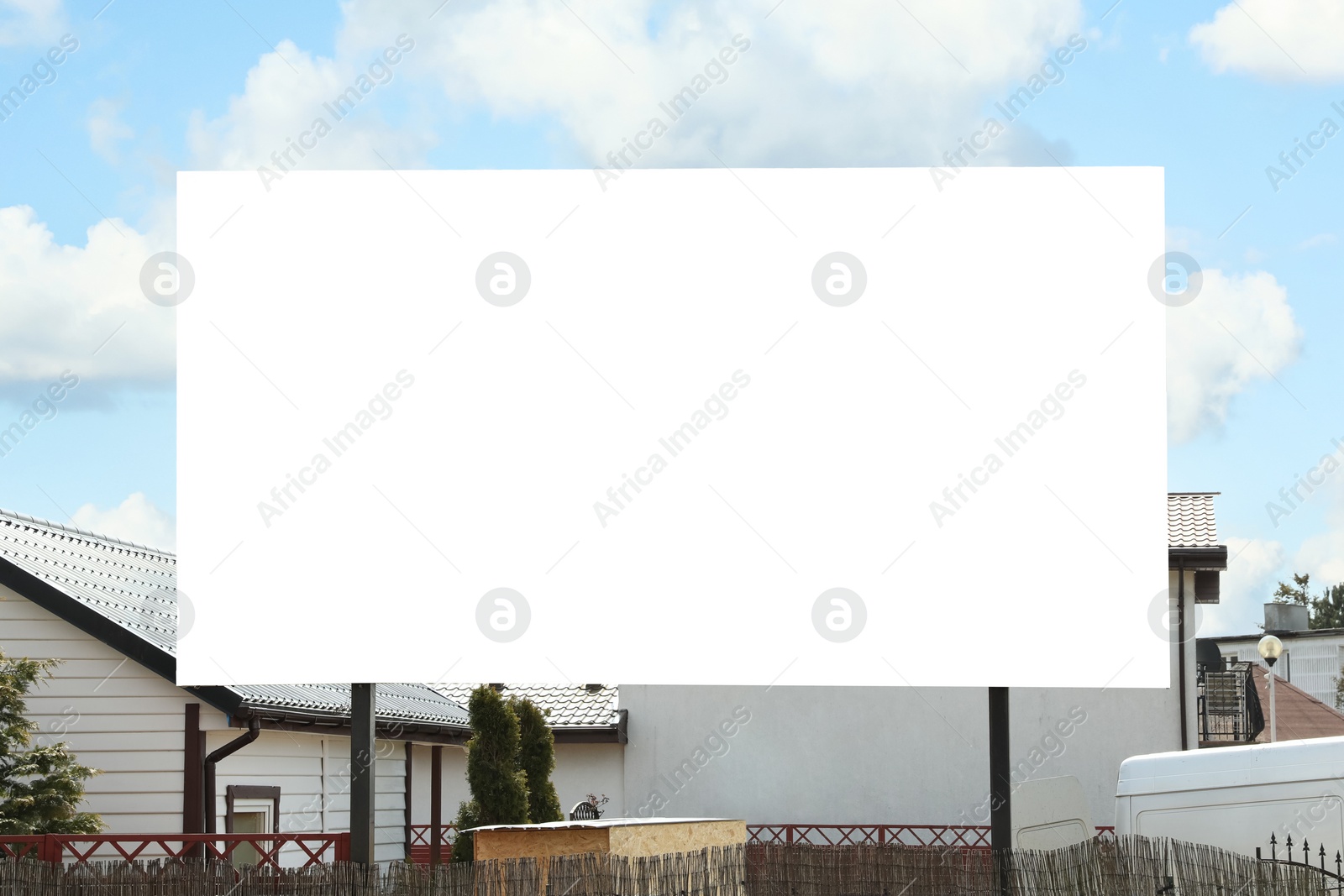 Image of Empty signboard in city. Mock-up for design