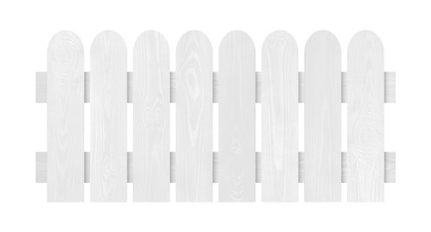 Image of Wooden fence made of new timber isolated on white