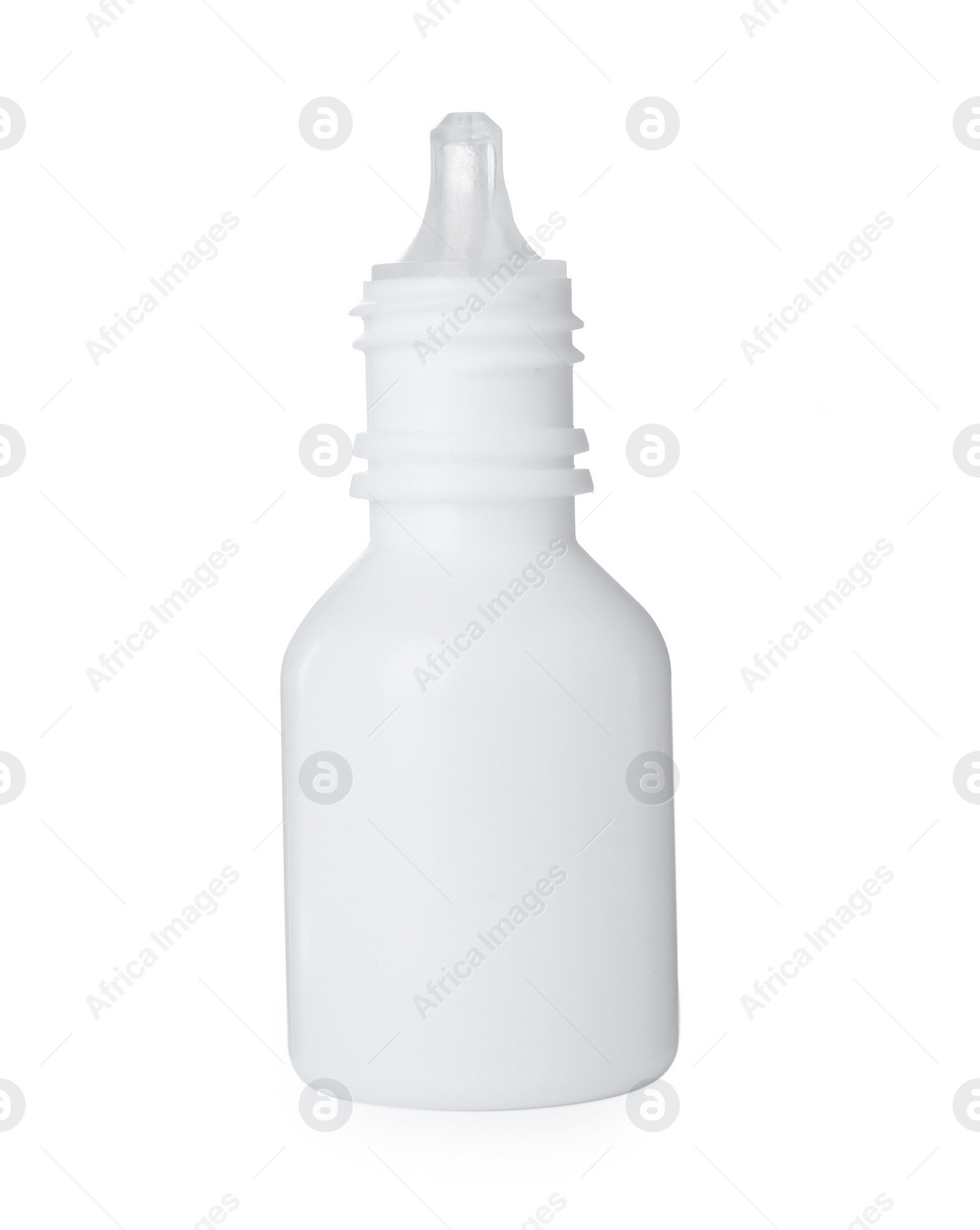 Photo of Bottle of nasal spray isolated on white