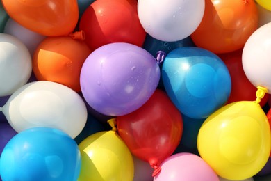 Top view of colorful water bombs background