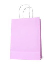 Pink gift paper bag on white background