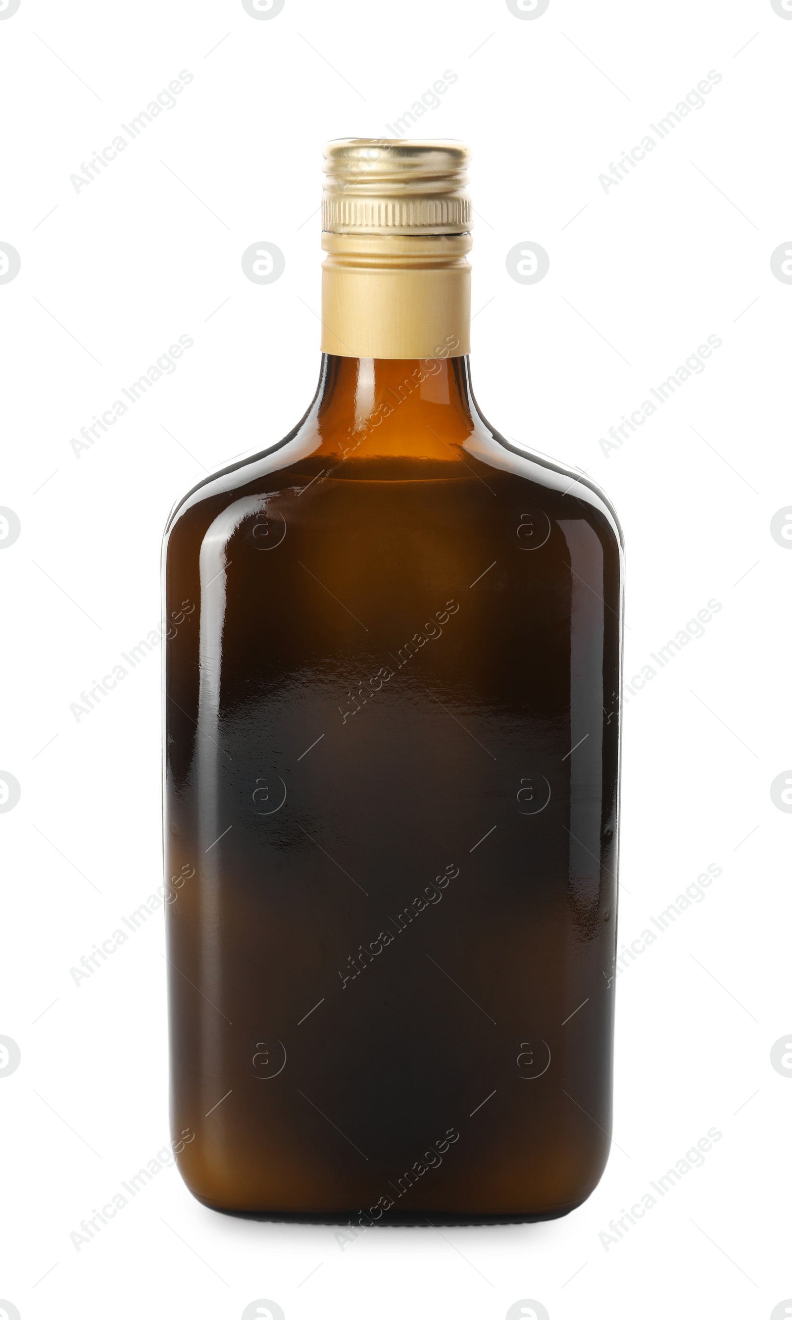 Photo of Bottle of coffee cream liqueur isolated on white