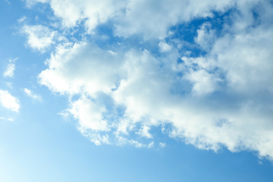 Photo of Picturesque view of beautiful blue sky with fluffy white clouds