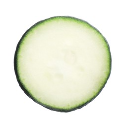 Slice of fresh cucumber isolated on white