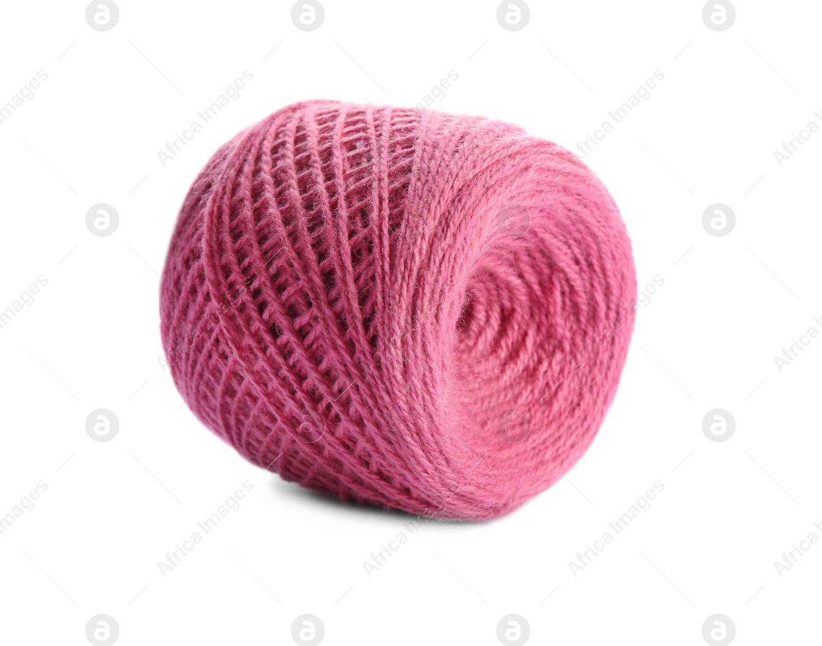 Photo of Clew of color knitting thread on white background