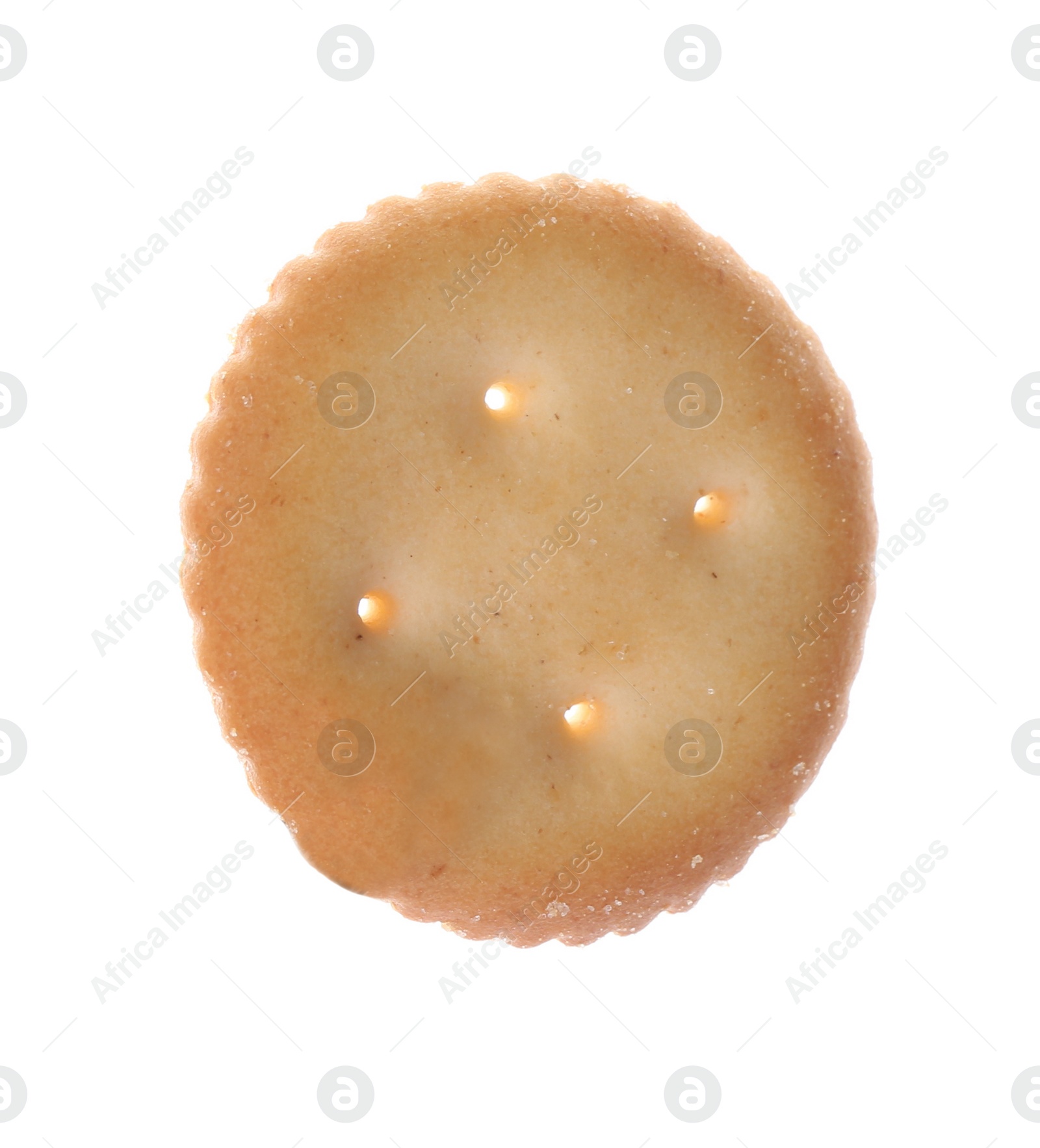 Photo of Crispy cracker isolated on white. Delicious snack