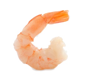 Photo of Fresh shrimp on white background