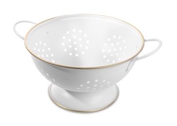 One colander with handles on white background