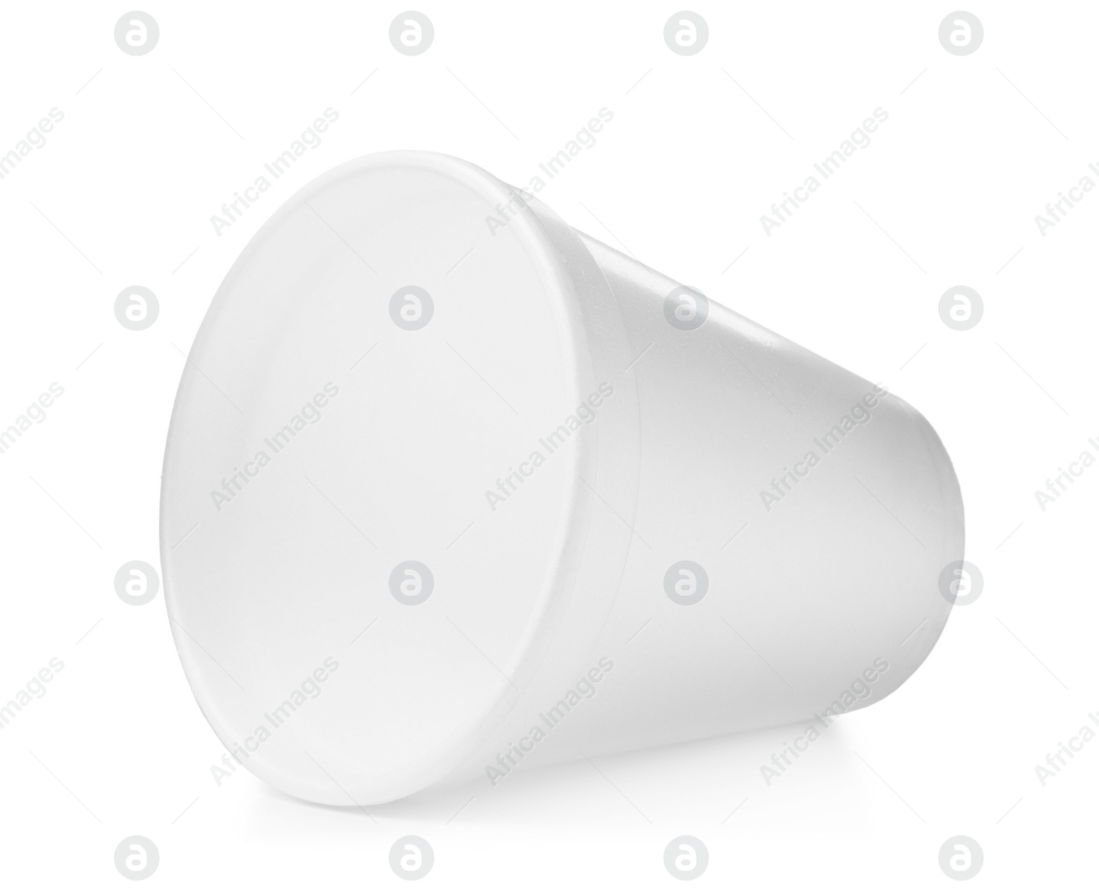 Photo of One clean styrofoam cup isolated on white