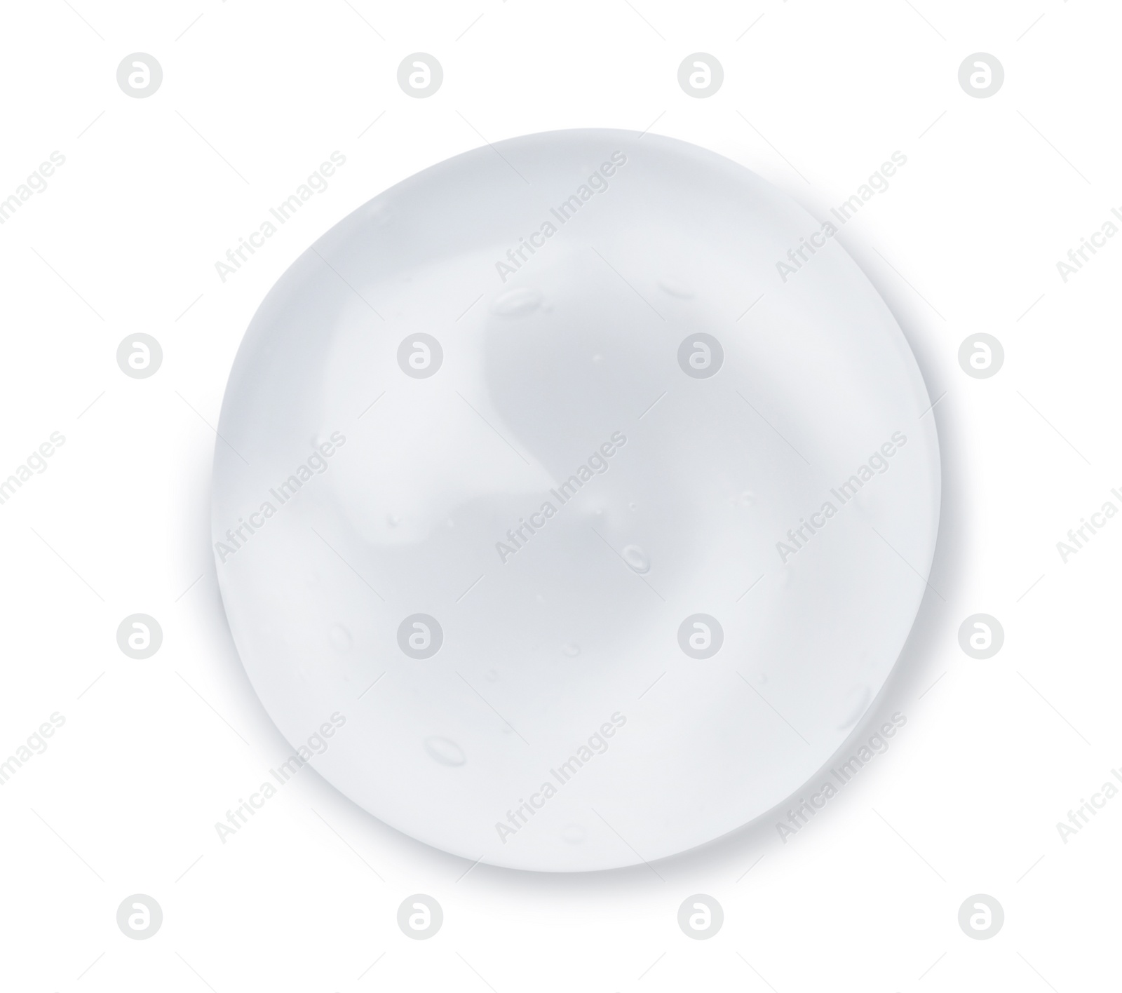 Photo of Sample of transparent cosmetic gel on light background, top view