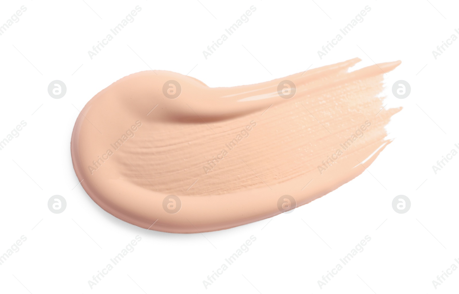 Photo of Smear of skin foundation isolated on white, top view