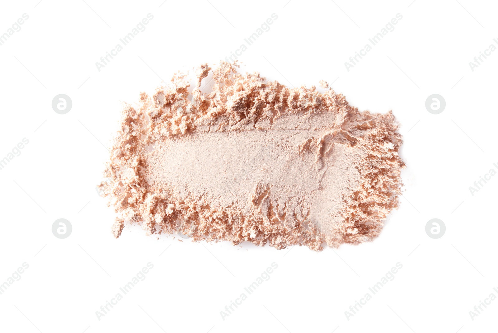 Photo of Crushed eye shadow on white background. Professional makeup products