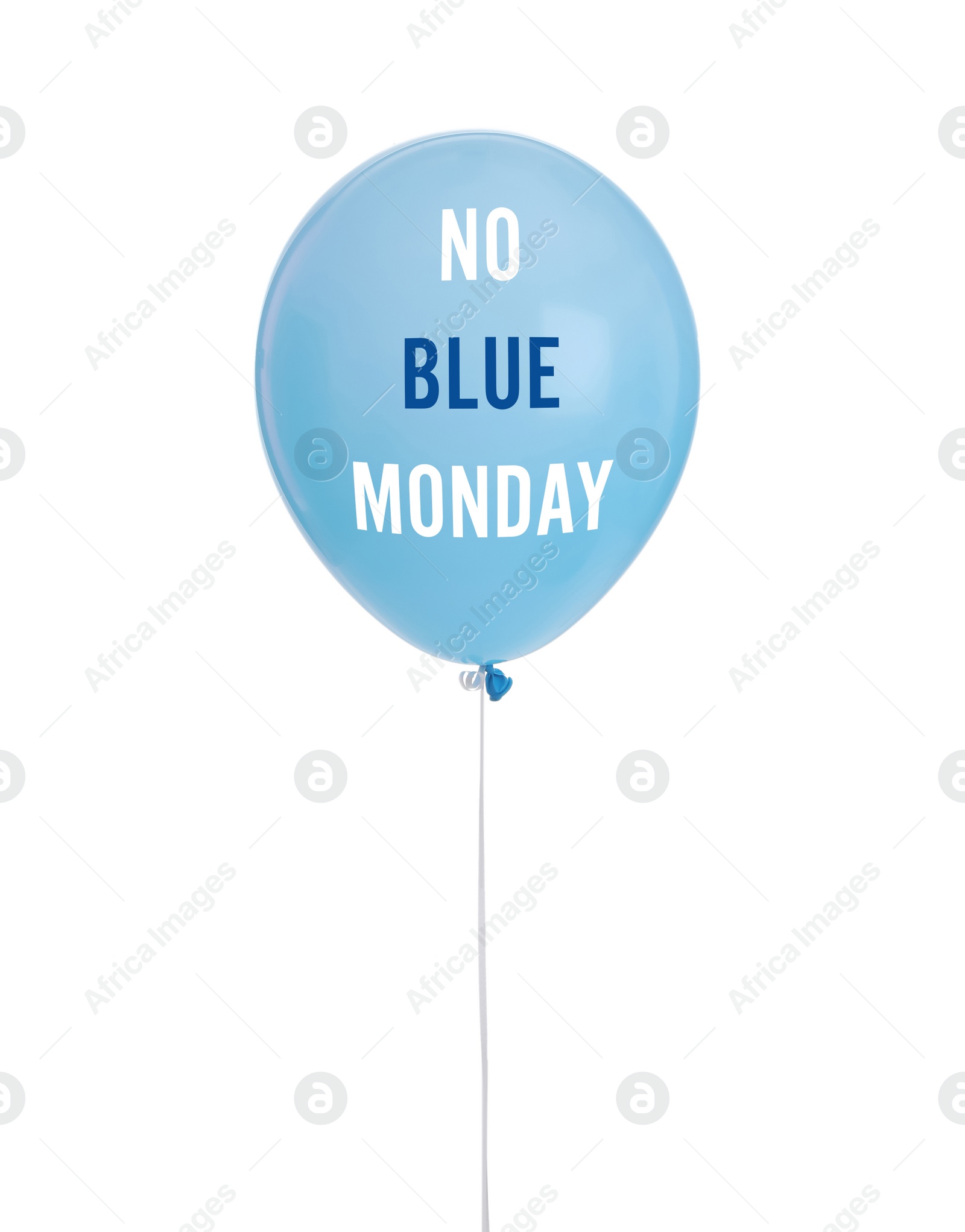 Image of Color balloon with phrase No Blue Monday on white background