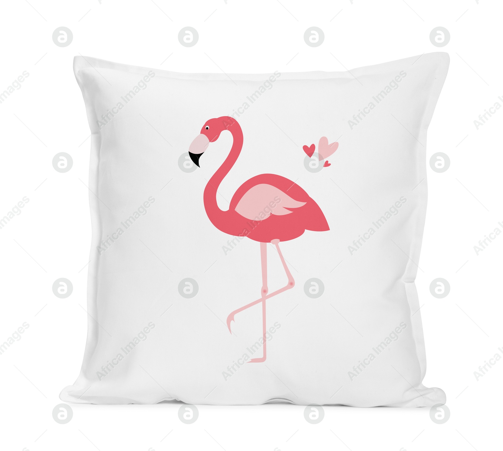 Image of Soft pillow with cute print isolated on white