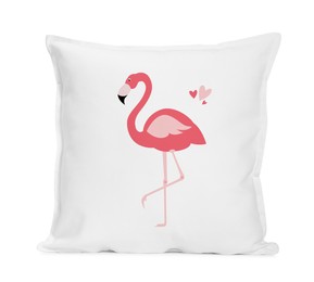 Soft pillow with cute print isolated on white