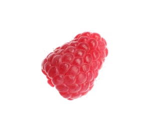 Photo of Delicious ripe sweet raspberry isolated on white